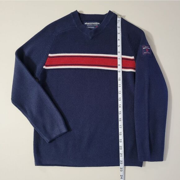 Abercrombie Boys Navy V-neck Long Sleeve Sweater - Picture 4 of 10